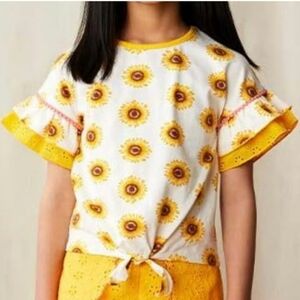 MATILDA JANE ENCHANTED GARDEN SUNFLOWERS FOREVER TIE FRONT TEE SIZE 10
